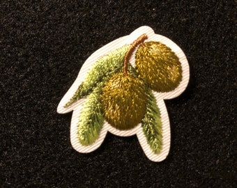 Applique - Wonderful Embroidered Olives and Leaves - Iron On
