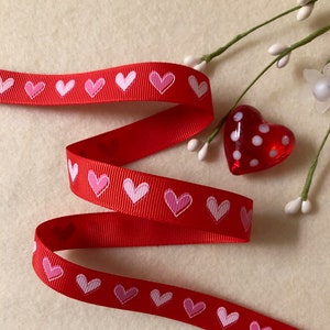 Corazón tierno de grogrén rojo de 5/8 de pulgada de ancho