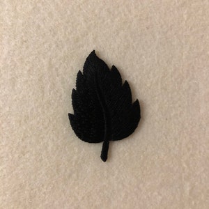 Applique - Black Embroidered Leaf Iron On