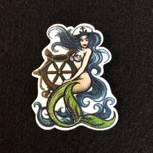 Applique- Elegant Mermaid with Metallic Embroidery - Iron On