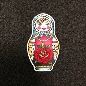 Applique Tattoo Russian Matryoshka Doll Iron On imagem 1