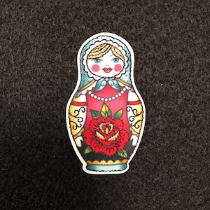 Applique Tattoo Russian Matryoshka Doll Iron On imagem 1