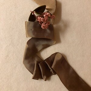 Lyon - Wired Faille Ribbon 1 1/2 Inches Wide - Macchiato