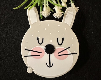 Whimsical Retractable tape Measure - Grey Bunny