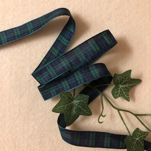5/8 inch zwart tartan-horlogeband