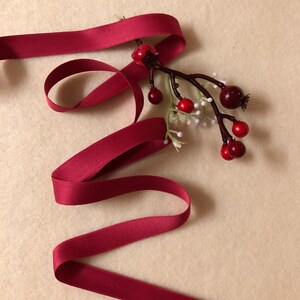 5/8 Inch Cranberry Red 100% Cotton Double Face Satin Ribbon