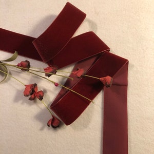 1 1/2 Inch Dark Ruby Nyvalour Swiss Velvet Ribbon