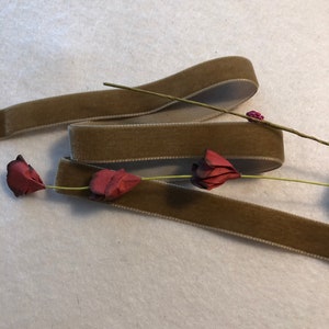 5/8 Inch Antique Gold Nyvalour Swiss Velvet Ribbon