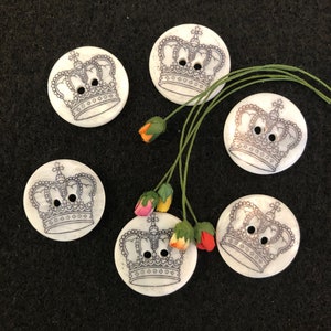 Mother of Pearl Buttons with Crown Print Detail - Sew Through