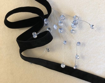 5/8 Inch Black Double Face Swiss Velvet Ribbon