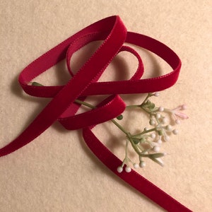3/8 Inch Scarlet Nyvalour Swiss Velvet Ribbon