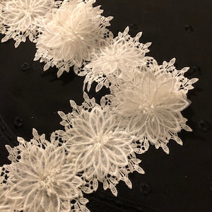 Venise Bridal White Flower Lace Trim