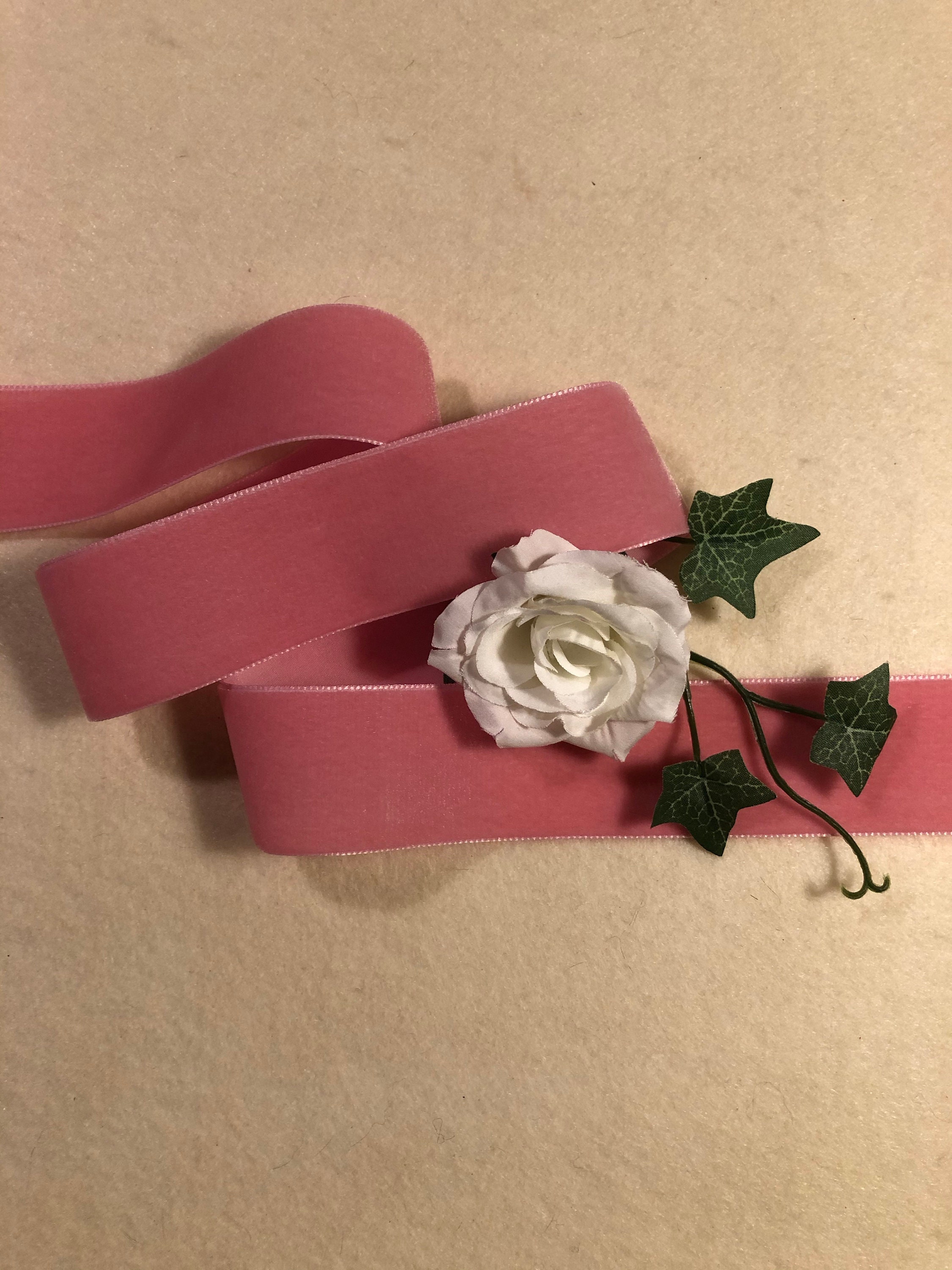 Dusty Rose Swiss Velvet Ribbon By The Yard