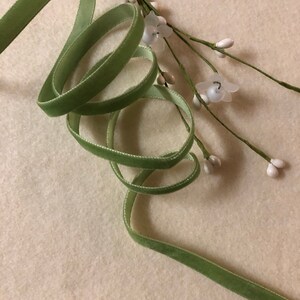 3/8 Inch Kiwi Green Nyvalour Swiss Velvet Ribbon