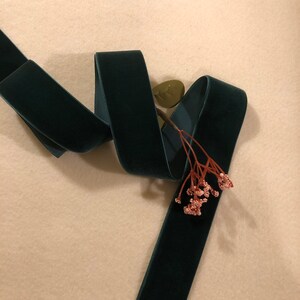 1 1/2 Inch Hunter Green Nyvalour Swiss Velvet Ribbon