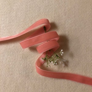 5/8 Inch Coral Nyvalour Swiss Velvet Ribbon