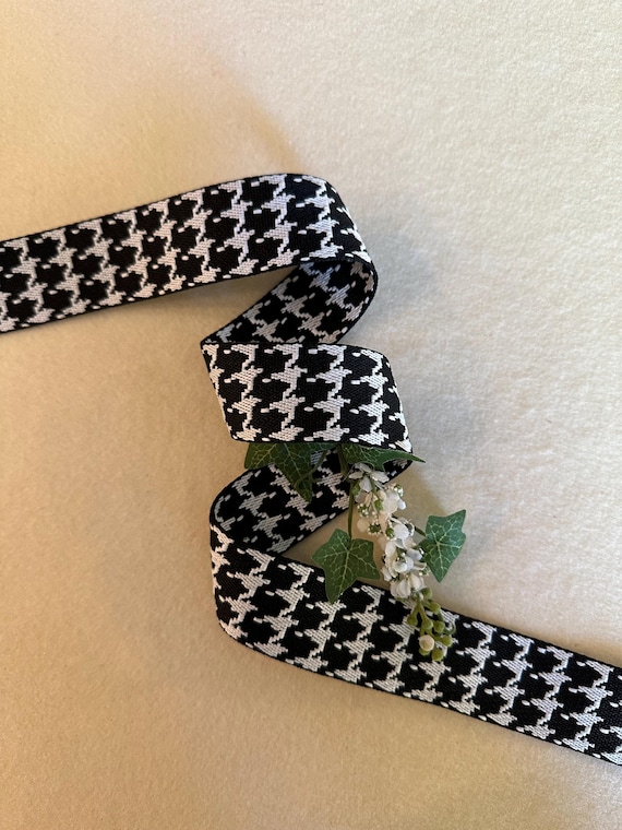 1 1/2 Inch Black and White Houndstooth Webbing - Etsy UK