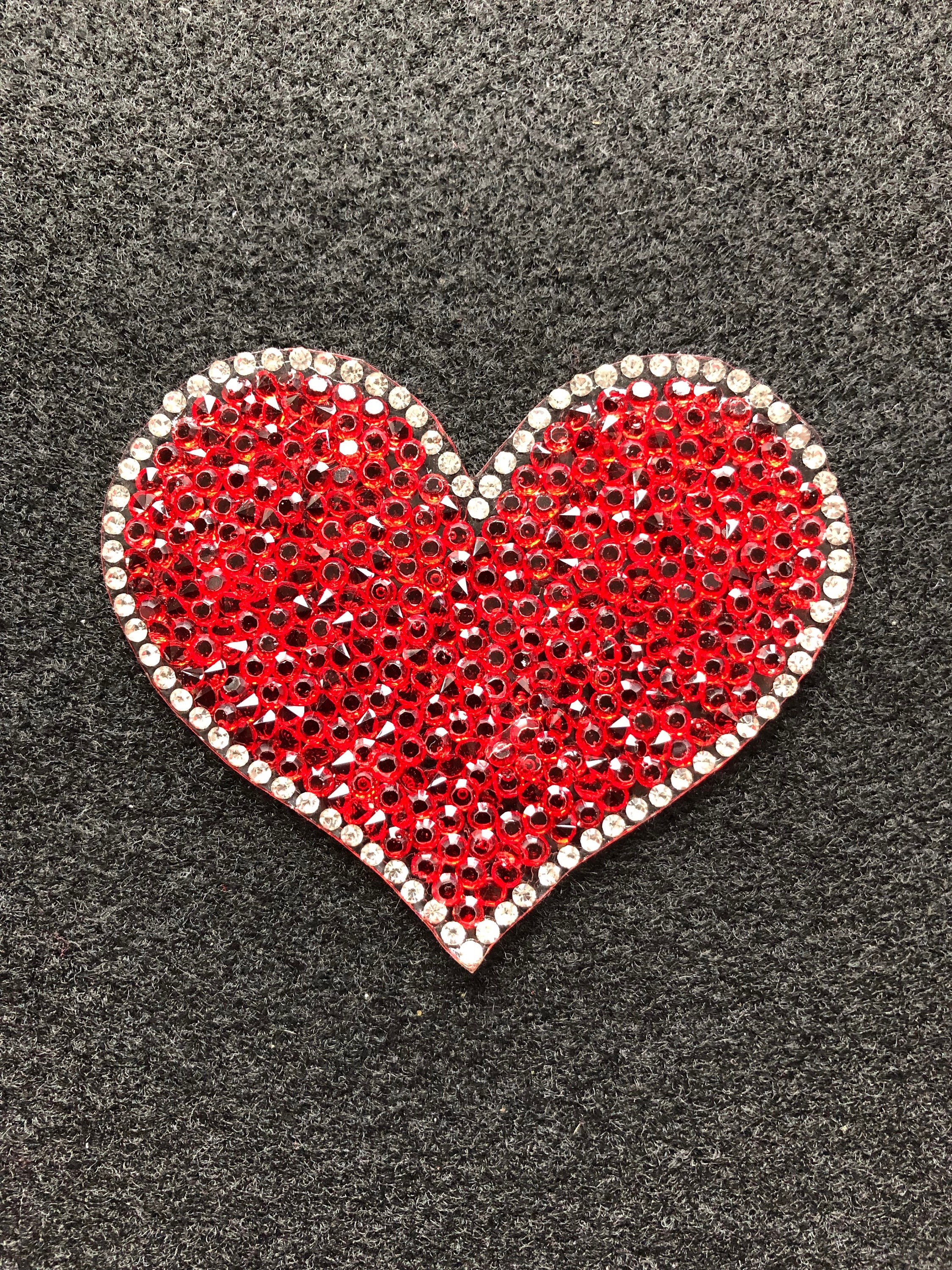 Mini Red Heart Applique Patch Small Love Badge .5 9-pack, Iron On