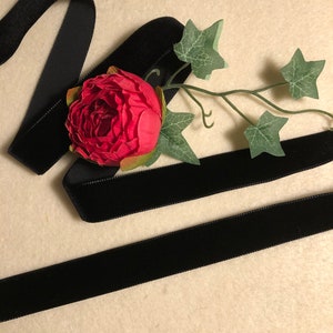 7/8 Inch Black Nyvalour Swiss Velvet Ribbon