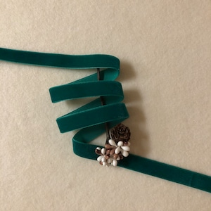 5/8 Inch Emerald Nyvalour Swiss Velvet Ribbon