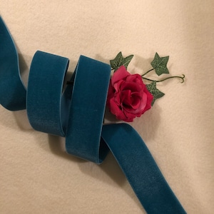 1 1/2 Inch Teal Nyvalour Swiss Velvet Ribbon