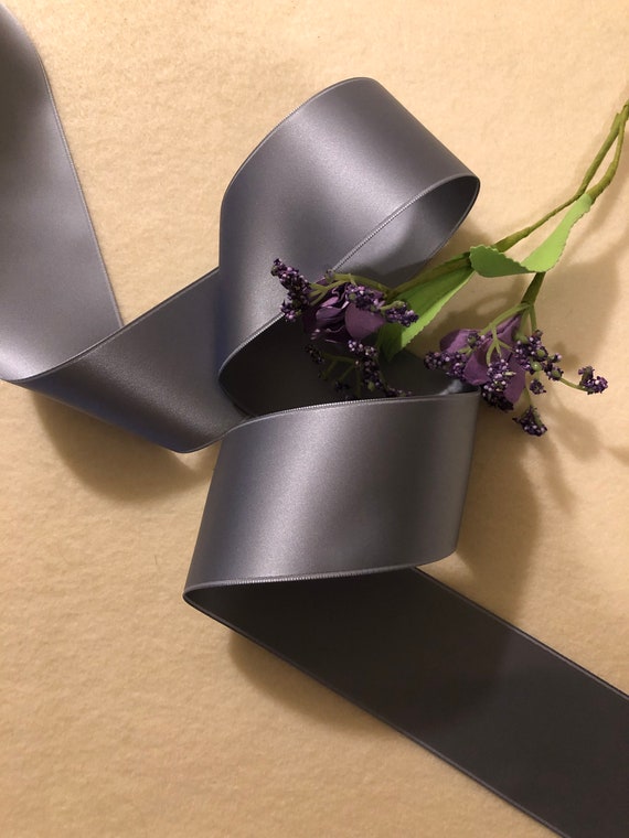 2 Inch Grey Swiss Double Face Satin Ribbon - Etsy Israel