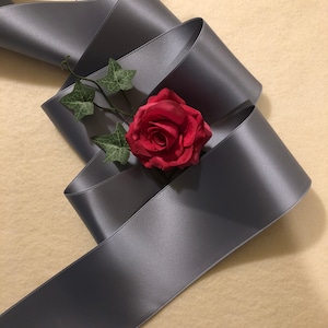 2 3/4 Inch Grey Swiss Double Face Satin Ribbon
