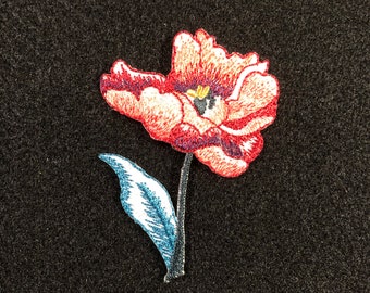 Écusson De Coquelicot Brodé Thermocollant Et Cousu, Insigne