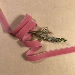 5/8 Inch Dusty Rose Nyvalour Swiss Velvet Ribbon