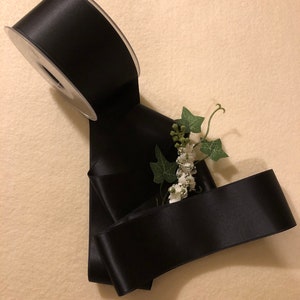 2 Inch Black Swiss Double Face Satin