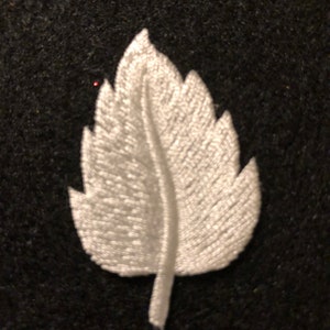 Applique - White Embroidered Leaf Iron on