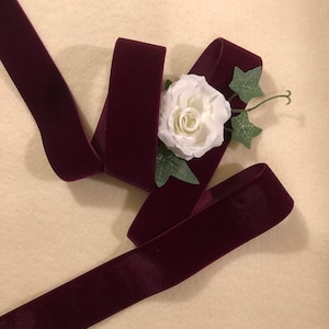 1 1/2 Inch Burgundy Nyvalour Swiss Velvet Ribbon