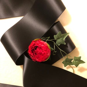 2 3/4 Inch Black Swiss Double Face Satin Ribbon