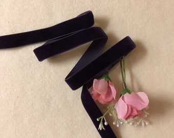 5/8 Inch Eggplant Nyvalour Swiss Velvet Ribbon