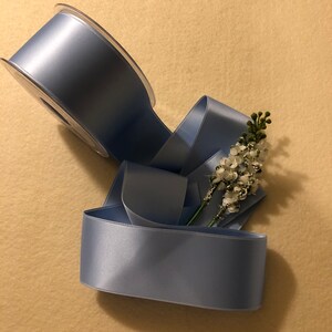 2 Inch Light Blue Swiss Double Face Satin