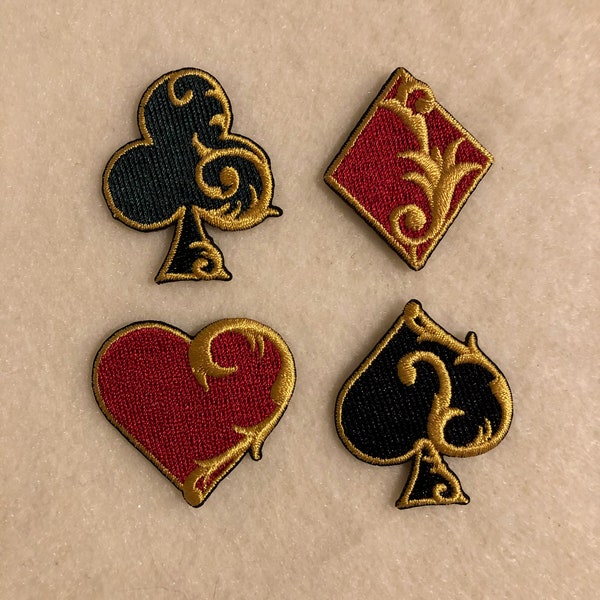 Applique - Set of Four Playing Card Suits - Iron On