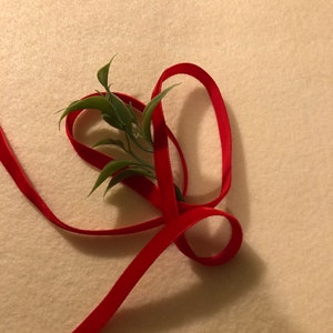 3/8 Inch Red Nyvalour Swiss Velvet Ribbon