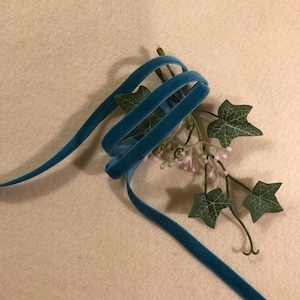 3/8 Inch Teal Nyvalour Swiss Velvet Ribbon