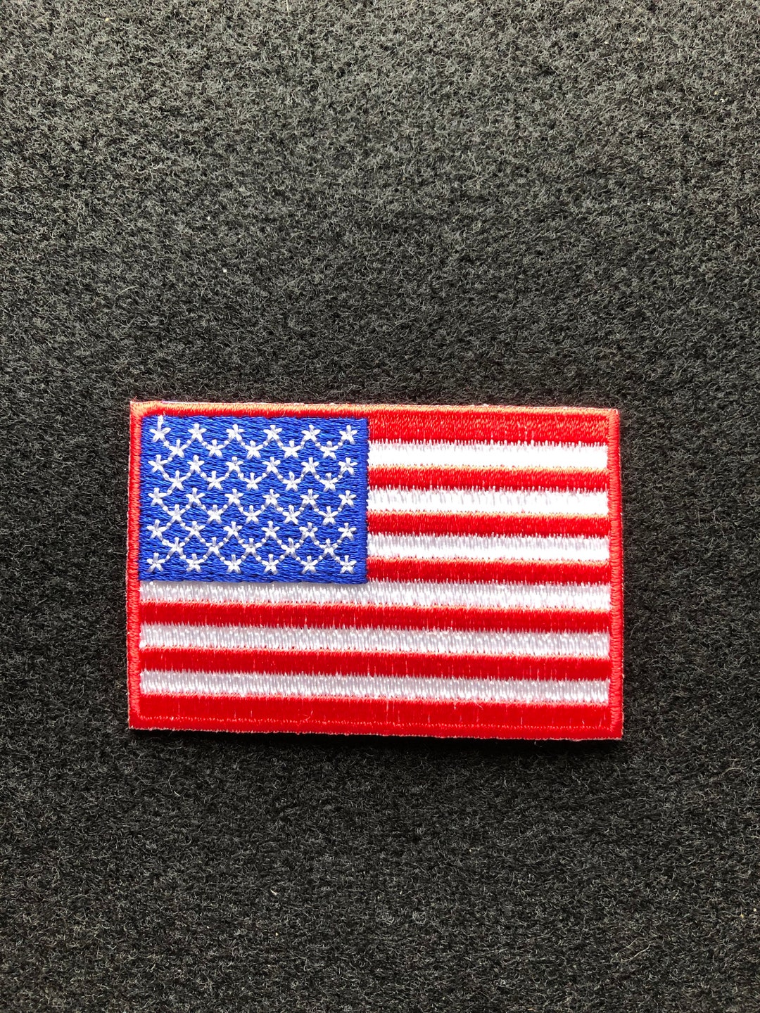 Applique Satin Stitched American Flag Iron On Etsy España