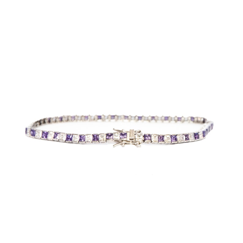 Sterling silver Amethyst /& Cz bracelet jewellery company