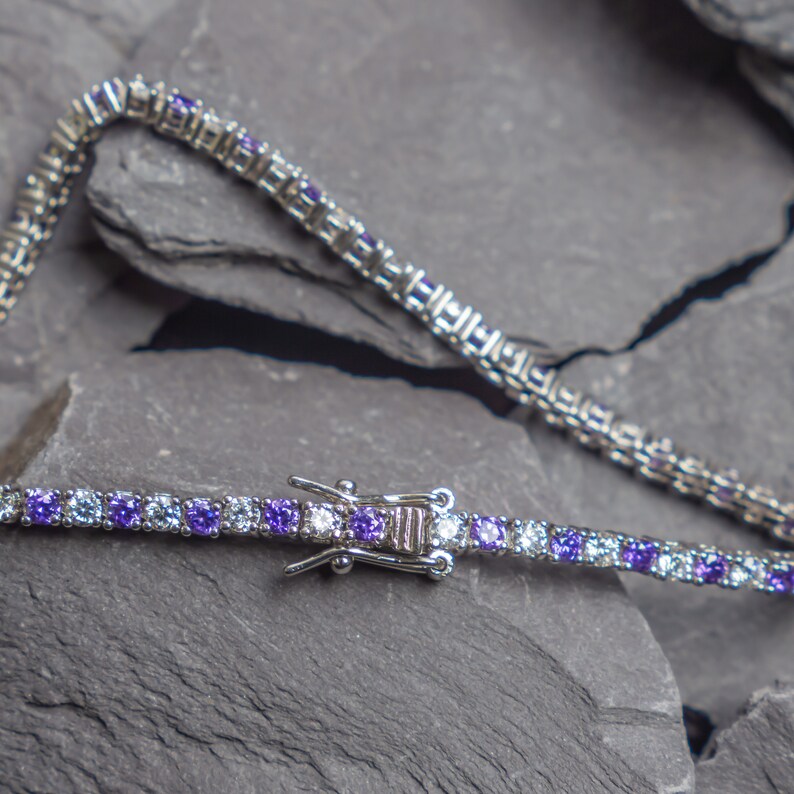 Sterling silver Amethyst /& Cz bracelet jewellery company