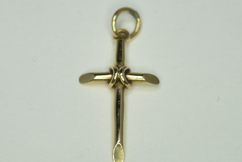 9ct Gold plain tubed cross 25mm x 12mm pendant charm jewellery company