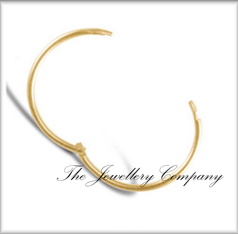 9ct Solid Gold Diamond Cut hinged sleeper earrings 12 14 16mm x 1 pair UK