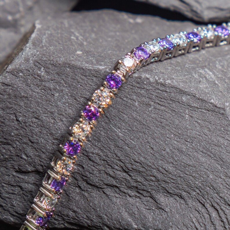 Sterling silver Amethyst /& Cz bracelet jewellery company
