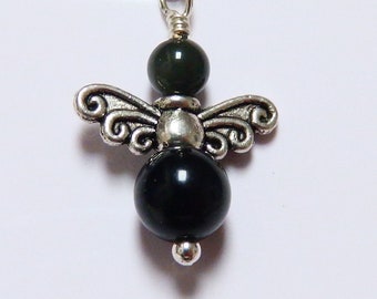 Schutzengel Charm Anhänger Sternzeichen Obsidian