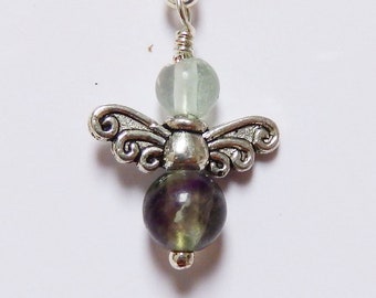 Schutzengel Charm Anhänger Fluorit