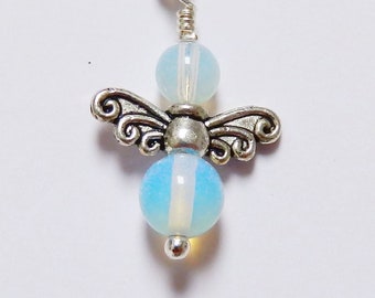 Schutzengel Charm Anhänger Sternzeichen Opalite synth. Opal