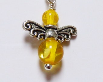 Schutzengel Charm Anhänger Bernstein