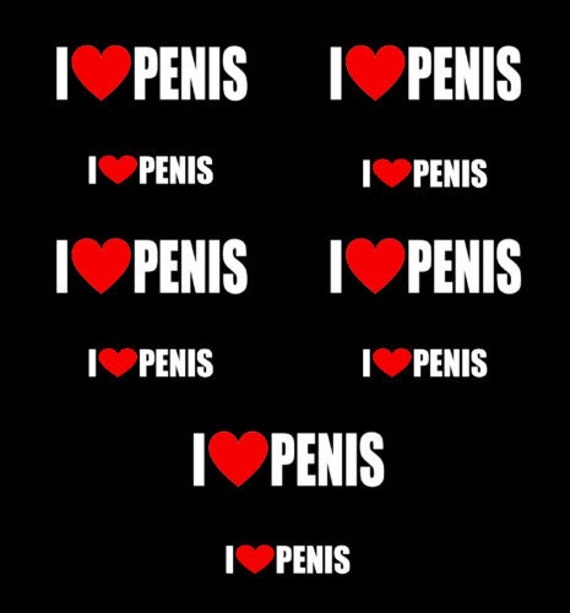 I LOVE PENIS Gay Pride Prank Funny Gag Gift Vinyl Decal Sticker Car Window White