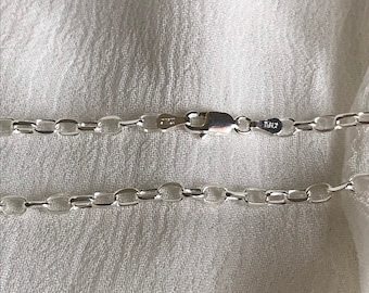 925 Silver Cable Chain, Solid 925 sterling silver chain